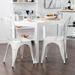 17 Stories Zoie Metal Slat Back Stacking Side Chair Metal in White | 34 H x 14.1 W x 14.1 D in | Wayfair D589BEE3A9BF47FAB1E51A45923AEE0F