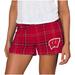 Women's Concepts Sport Red/Black Wisconsin Badgers Ultimate Flannel Sleep Shorts