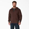 Dickies Men's High Pile Fleece Lined Full Zip Hoodie - Chocolate Heather Size L (TW457)