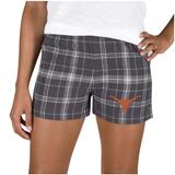 Women's Concepts Sport Charcoal/Gray Texas Longhorns Ultimate Flannel Sleep Shorts