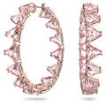 Swarovski Millenia Kreolen, Rosé Vergoldete Ohrringe mit Rosafarbenen Swarovski Kristallen