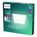 PHILIPS LED Panel Square Ceiling Light SceneSwitch Dimmable 4000K 12W [Cool White - White]. for Indoor Lighting, Livingroom and Bedroom