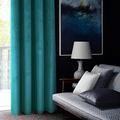 always4u Super Soft Velvet Curtains Teal Blackout Curtains 90x90 Inches Eyelet Thermal Insulated Fully Lined Window Treatment for Living Room 1 Pair