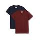 Farah Men's Farris Twin Pack T-Shirt, Red Marl/True Navy, M