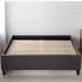 Winston Porter Hateya Low Profile Platform Bed Upholstered/Polyester in Gray/Black | 16 H x 56.7 W x 81.8 D in | Wayfair