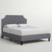 Lark Manor™ Aluino Arched Button Tufted Platform Bed Frame - No Box Spring Required Upholstered/ in Gray | 50.75 H x 59 W x 81 D in | Wayfair