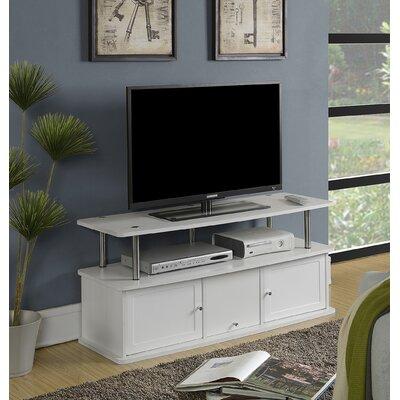 Zipcode Design™ Edwin TV Stand w/ 3 Storage Cabinets & Shelf for TVs up to 55 inches Wood in White | 20.5 H in | Wayfair ZIPC605 339308527