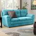 Lark Manor™ Kenn 84" Sofa Faux Leather in Blue/Brown | 38.5 H x 84 W x 34 D in | Wayfair 7471318610654746A288F0D710A8D9F1