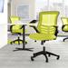 Inbox Zero Jayetta Mid-Back Mesh Swivel Ergonomic Task Office Chair w/ Flip-Up Arms Upholstered/Mesh in Green/Blue/Yellow | Wayfair