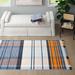 Blue/Orange 48 x 0.12 in Area Rug - Sand & Stable™ Omar Plaid Handmade Flatweave Wool/Orange/Blue Area Rug Cotton/Wool | 48 W x 0.12 D in | Wayfair