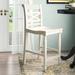Rosecliff Heights Hopewell Bar Stool Wood in Brown/White | 45 H x 21.5 W x 21.33 D in | Wayfair 71500FE9D77245419B5FF4ABBEE8DEEE
