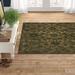 Green 90 x 0.625 in Area Rug - Charlton Home® Dunbar Floral Handmade Tufted Wool Olive/Area Rug Wool | 90 W x 0.625 D in | Wayfair