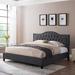 Winston Porter Amarrah King Tufted Low Profile Bed Upholstered/Polyester in Gray | 51.25 H x 81.5 W x 85 D in | Wayfair