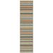 Blue 22 x 0.12 in Area Rug - Lark Manor™ Izola Striped Gray/Teal Indoor/Outdoor Area Rug Polypropylene | 22 W x 0.12 D in | Wayfair