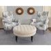 Kelly Clarkson Home Landis Tufted Round Cocktail Ottoman Linen in Brown | 18.3 H x 34.6 W x 34.6 D in | Wayfair 4A01E01A72244EE0AD9FFEB056002821