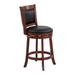 Darby Home Co Edinburgh Swivel Bar & Counter Stool Wood/Upholstered/Leather in Black/Brown/Red | 38 H x 18 W x 19 D in | Wayfair DBYH1047 34280753