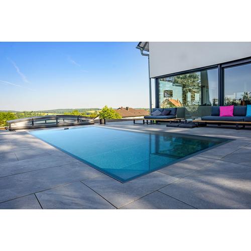 Edelstahlpool mit Skimmer 3x8m