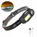 Mini lampe frontale Portable à LED XPE + COB Rechargeable par USB idéale pour le Camping la