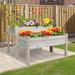 Outsunny 2-Level Raised Garden Bed Large Outdoor Planter Box with Drainage Holes, Thick Legs