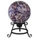 10" Purple and White Swirl Designed Outdoor Garden Gazing Ball