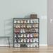 Modern Shoe Rack Organizer Tower for Small Spaces - Black, Waterproof Fabric