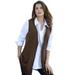 Plus Size Women's Fine Gauge Drop Needle Sweater Vest by Roaman's in Chocolate (Size 1X)