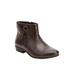 Extra Wide Width Women's The Terri Leather Bootie by Comfortview in Brown (Size 8 1/2 WW)