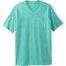 Men's Big & Tall Shrink-Less™ Lightweight Longer-Length V-neck T-shirt by KingSize in Tidal Green (Size 8XL)