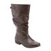 Women's The Monica Wide Calf Leather Boot by Comfortview in Brown (Size 7 M)