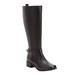 Wide Width Women's The Donna Wide Calf Leather Boot by Comfortview in Black (Size 10 1/2 W)