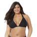 Plus Size Women's Beach Babe Triangle Bikini Top by Swimsuits For All in Black (Size 20)