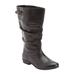 Extra Wide Width Women's The Monica Wide Calf Leather Boot by Comfortview in Black (Size 12 WW)
