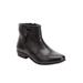 Extra Wide Width Women's The Terri Leather Bootie by Comfortview in Black (Size 11 WW)