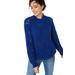 Plus Size Women's Pointelle Mockneck Pullover by ellos in Royal Cobalt (Size 22/24)