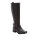 Extra Wide Width Women's The Donna Wide Calf Leather Boot by Comfortview in Black (Size 7 WW)