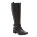 Wide Width Women's The Donna Wide Calf Leather Boot by Comfortview in Black (Size 9 W)