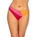 Plus Size Women's Romancer Colorblock Bikini Bottom by Swimsuits For All in Pink Orange (Size 10)