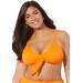 Plus Size Women's Mentor Tie Front Bikini Top by Swimsuits For All in Orange (Size 10)