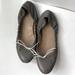 J. Crew Shoes | J.Crew Leather Grey Ballet Flats With White Ribbon | Color: Gray | Size: 9