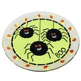 The Holiday Aisle® Spider Fused Glass Platter Hanging Figurine Ornament Glass in Green/Orange/Yellow | 13.25 H x 13.25 W x 1 D in | Wayfair
