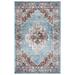 Blue 49 x 31 x 0.39 in Area Rug - Bungalow Rose Power Loomed Performance Medallion Rug Polyester | 49 H x 31 W x 0.39 D in | Wayfair