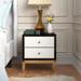 Willa Arlo™ Interiors Seay Stainless Steel Nightstand w/ 2 Drawers Wood/Metal in White/Black | 20.1 H x 19.7 W x 15.7 D in | Wayfair