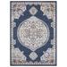 Blue/Navy 111 x 79 x 0.39 in Area Rug - Bungalow Rose Medallion Power Loomed Performance Navy Rug Polyester | 111 H x 79 W x 0.39 D in | Wayfair