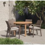 LifestyleGarden April 5pc Outdoor Wood Patio Dining Set With Cushions