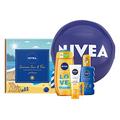 NIVEA Sun & Fun Set, verwöhnendes Sonnenschutz Pflegeset, Geschenkset für Rundumschutz im Sommer mit Sonnenspray, Pflegedusche, Labello und mehr