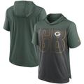 Men's Nike Heathered Charcoal/Green Green Bay Packers Performance Hoodie T-Shirt