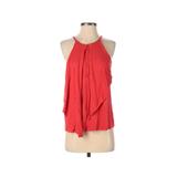 Ann Taylor Sleeveless Top Orange Solid High Neck Tops - Women's Size Small