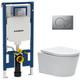 Geberit - Pack wc Bati-support UP720 slim + wc sat sans bride fixation invisible + Abattant +