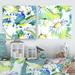 East Urban Home Daisy Flowers Aquarelle Impression - 2 Piece Wrapped Canvas Painting Set Metal in Blue/Green/White | 16 H x 32 W x 1 D in | Wayfair