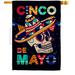 Breeze Decor Skull Cinco De Mayo Summer 2-Sided Polyester 40" x 28" House Flag in Black/Brown | 40 H x 28 W in | Wayfair